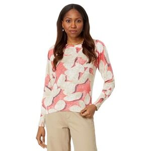 Nic+Zoe Women's Rolling Reef Knit Sweater Orange Multi Size XL Lightweight NWT